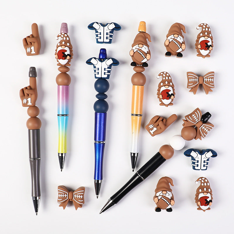 New 3D Silicone Bead Rugby Jersey with Creative Bow Design, Featuring Dwarf-style Beaded Details.