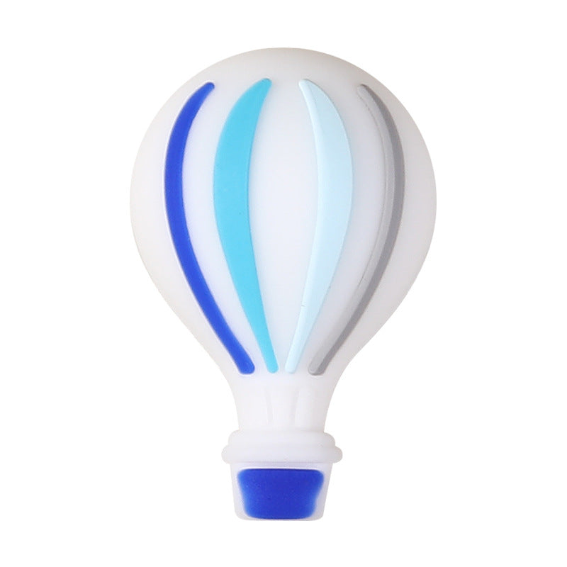 New Colorful Striped Hot Air Balloon 3D Silicone Focus Beads | Silicone Focal Bead for DIY Keychain & Pen Wrap