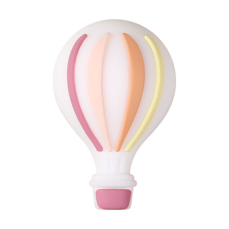 New Colorful Striped Hot Air Balloon 3D Silicone Focus Beads | Silicone Focal Bead for DIY Keychain & Pen Wrap