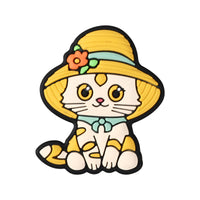 straw hat yellow cat