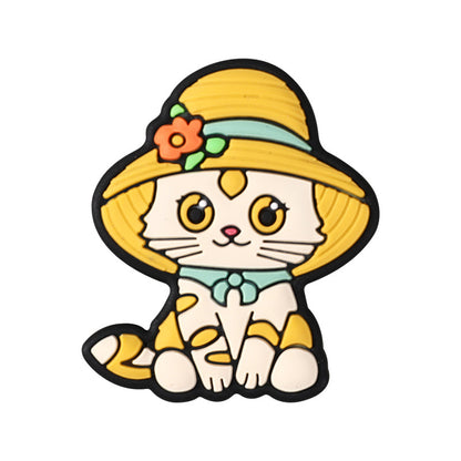 New Cute Kitten Silicone Beaded Charms Featuring Various Hats | Silicone Focal Bead for DIY Keychain & Pen Wrap