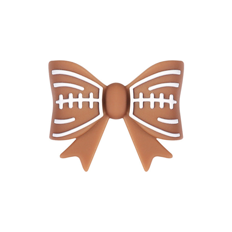 New 3D Silicone Bead Rugby Jersey with Creative Bow Design, Featuring | Silicone Focal Bead for DIY Keychain & Pen Wrap