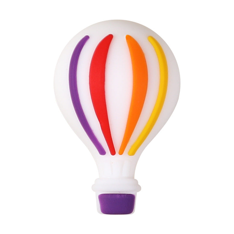 New Colorful Striped Hot Air Balloon 3D Silicone Focus Beads