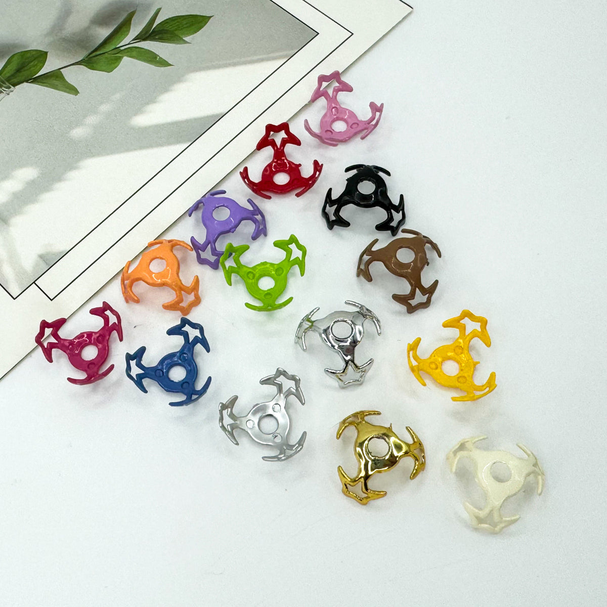 Acrylic Colorful Star 16mm Spacer Bead Holder Spacer Bead Accessory | Acrylic Bead for DIY Bracelet Keychain Jewelry Making