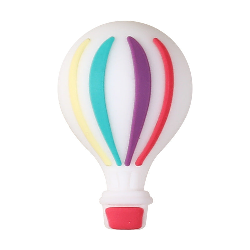 New Colorful Striped Hot Air Balloon 3D Silicone Focus Beads | Silicone Focal Bead for DIY Keychain & Pen Wrap
