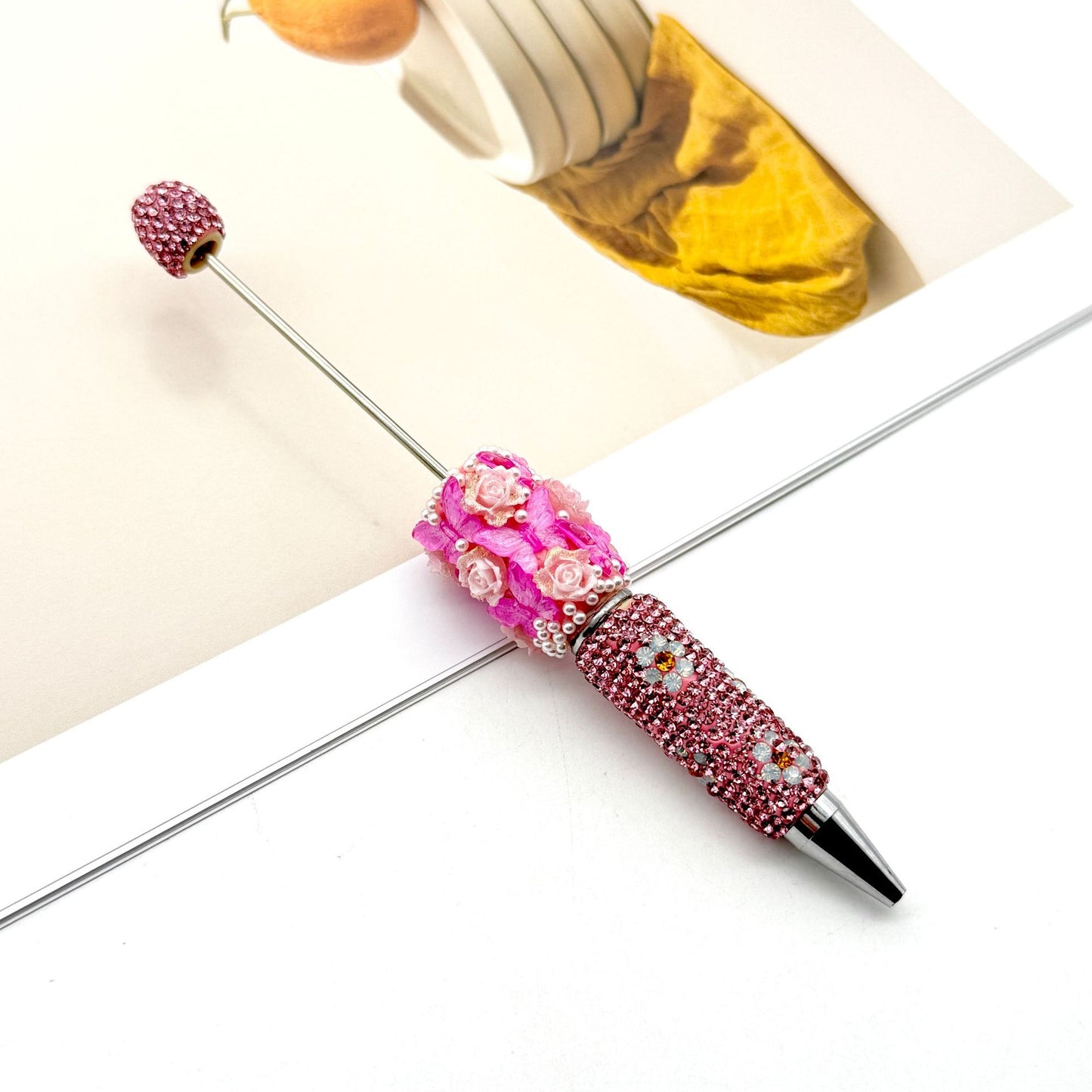 New Butterfly Rose Diamond Multicolor Beaded Pen