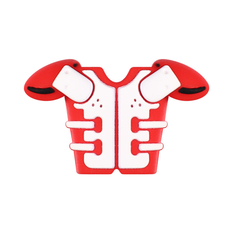 New 3D Silicone Bead Rugby Jersey with Creative Bow Design, Featuring | Silicone Focal Bead for DIY Keychain & Pen Wrap