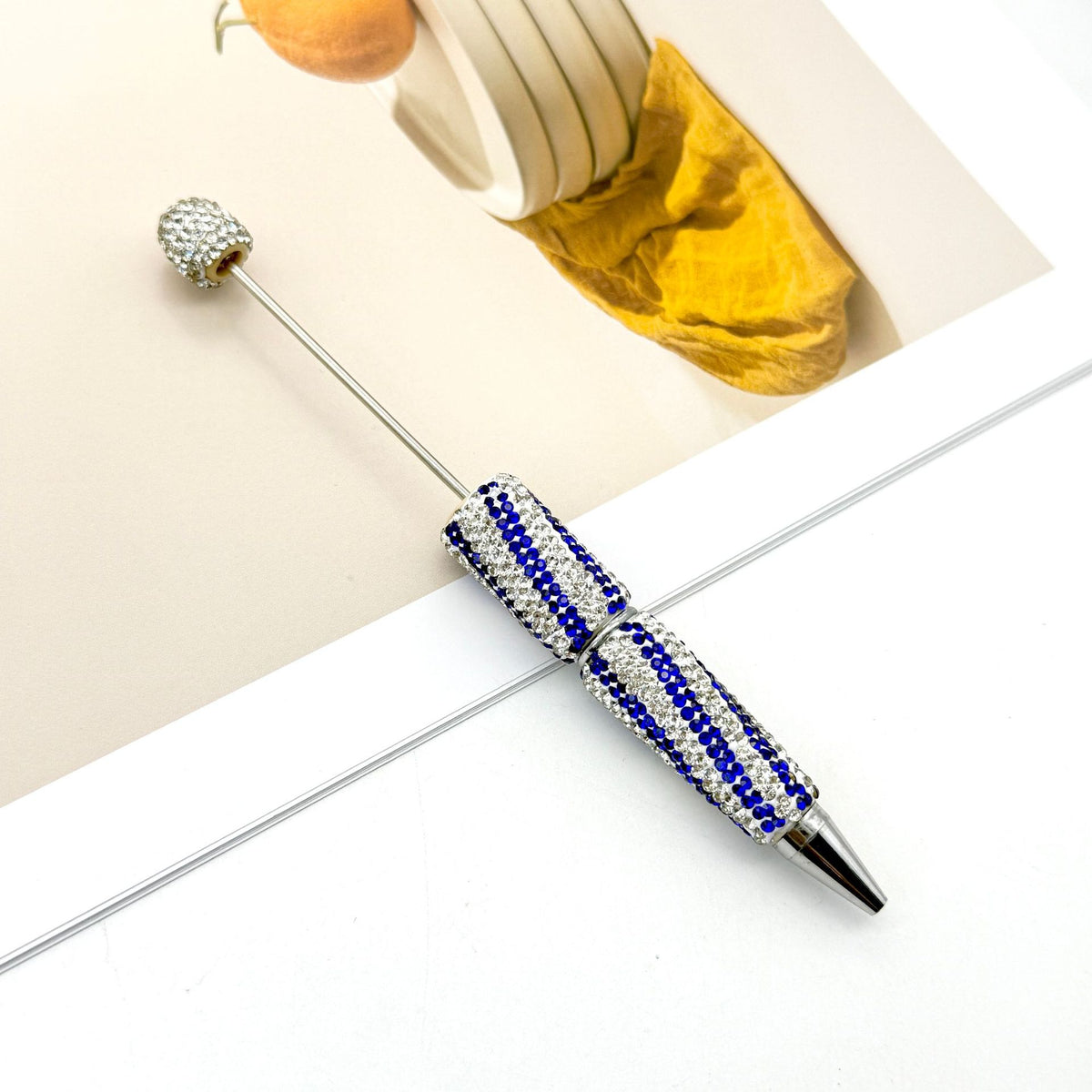 Fully Diamond Two-color Twill Ballpoint Pen | DIY Beadable Pen Craft Gift Idea