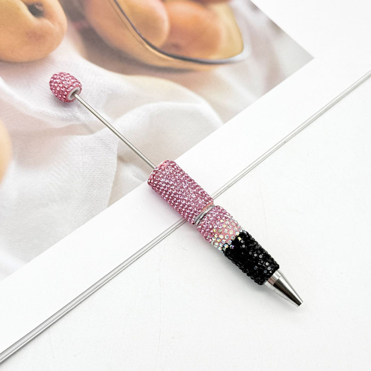 New Three-color Gradient Full-diamond Beaded Pen | DIY Beadable Pen Craft Gift Idea