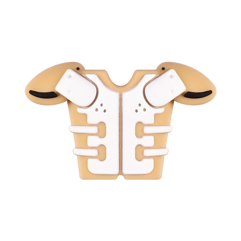 New 3D Silicone Bead Rugby Jersey with Creative Bow Design, Featuring | Silicone Focal Bead for DIY Keychain & Pen Wrap