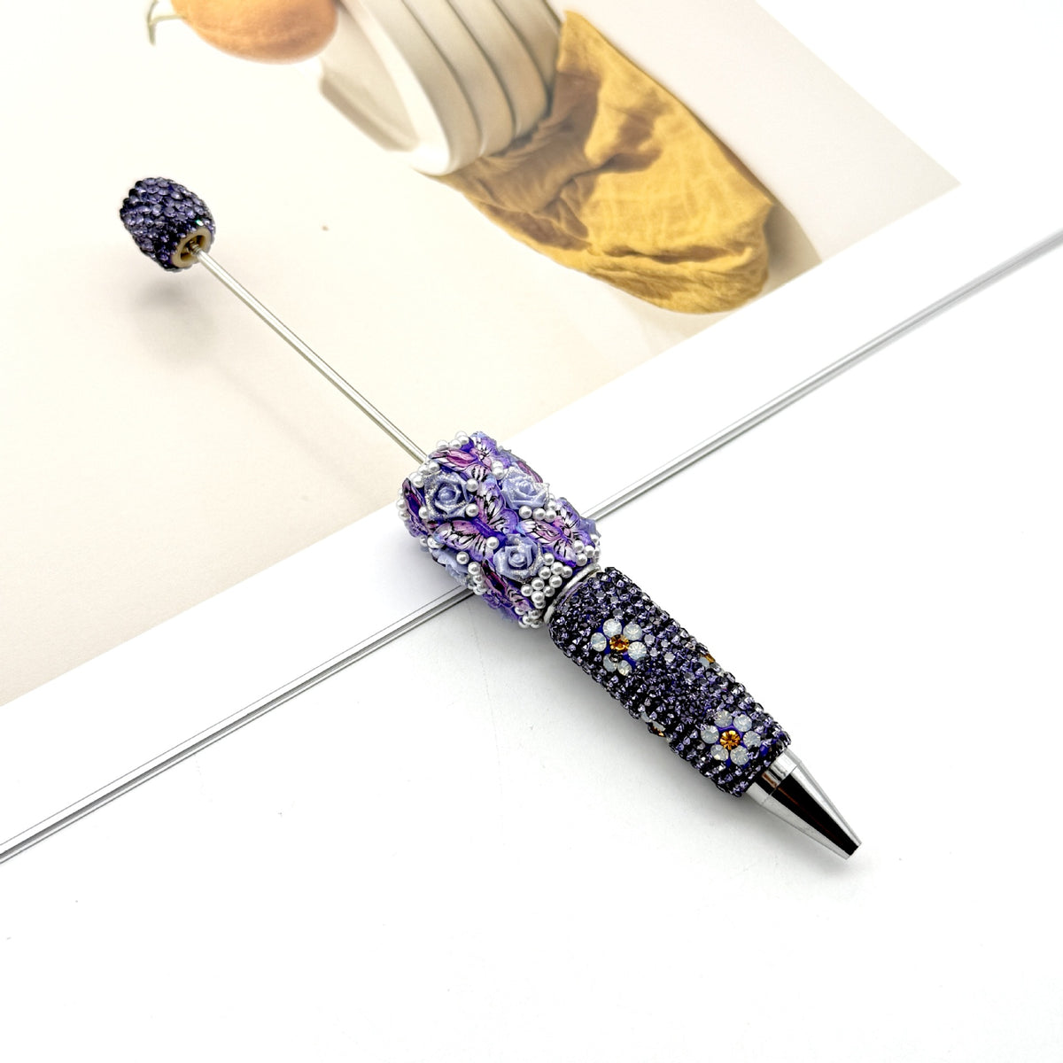 New Butterfly Rose Diamond Multicolor Beaded Pen | DIY Beadable Pen Craft Gift Idea