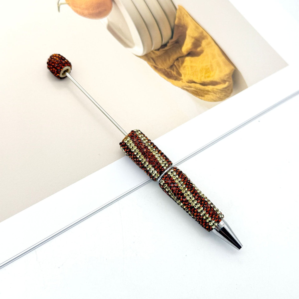 Fully Diamond Two-color Twill Ballpoint Pen | DIY Beadable Pen Craft Gift Idea