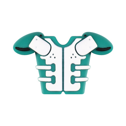 New 3D Silicone Bead Rugby Jersey with Creative Bow Design, Featuring Dwarf-style Beaded Details.