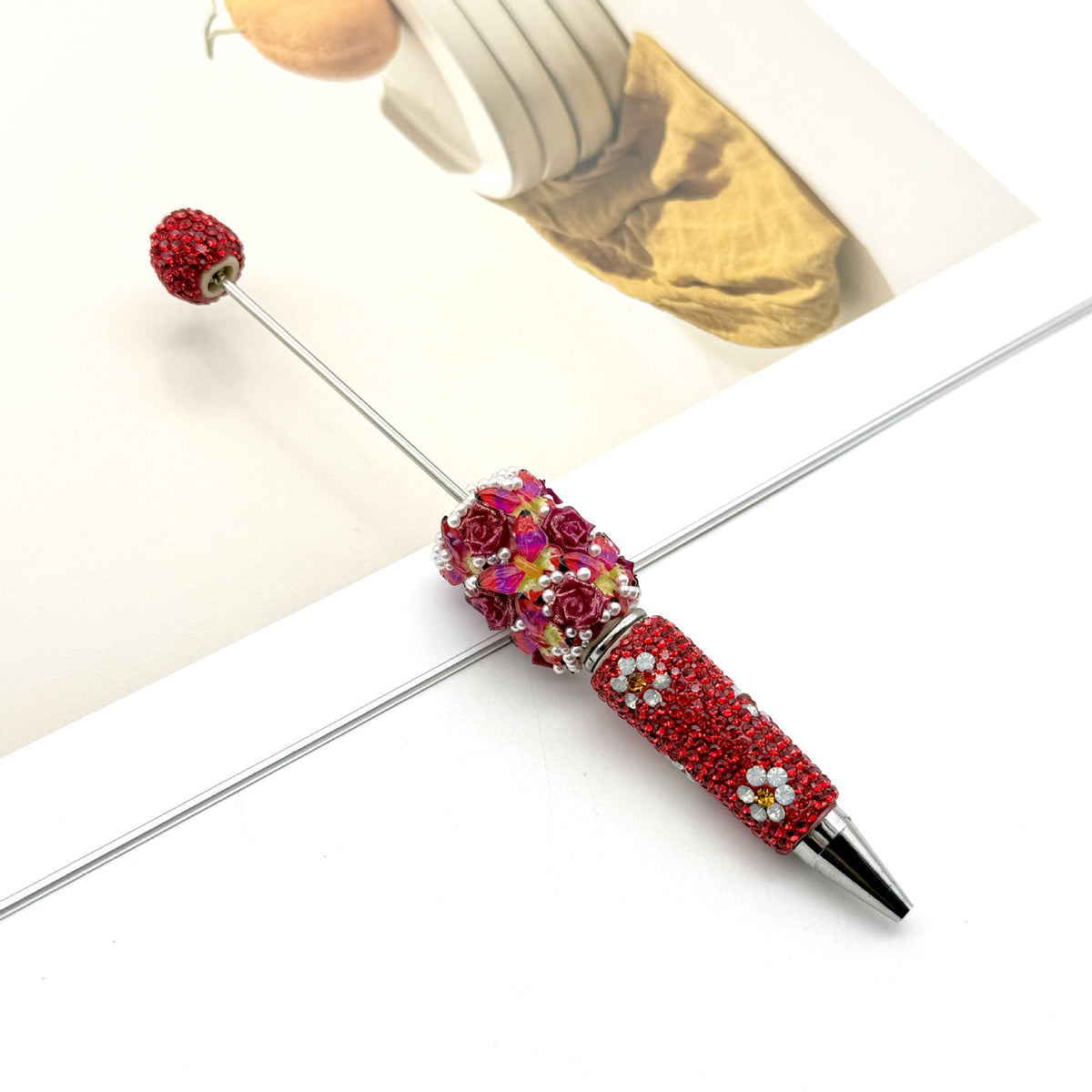 New Butterfly Rose Diamond Multicolor Beaded Pen | DIY Beadable Pen Craft Gift Idea