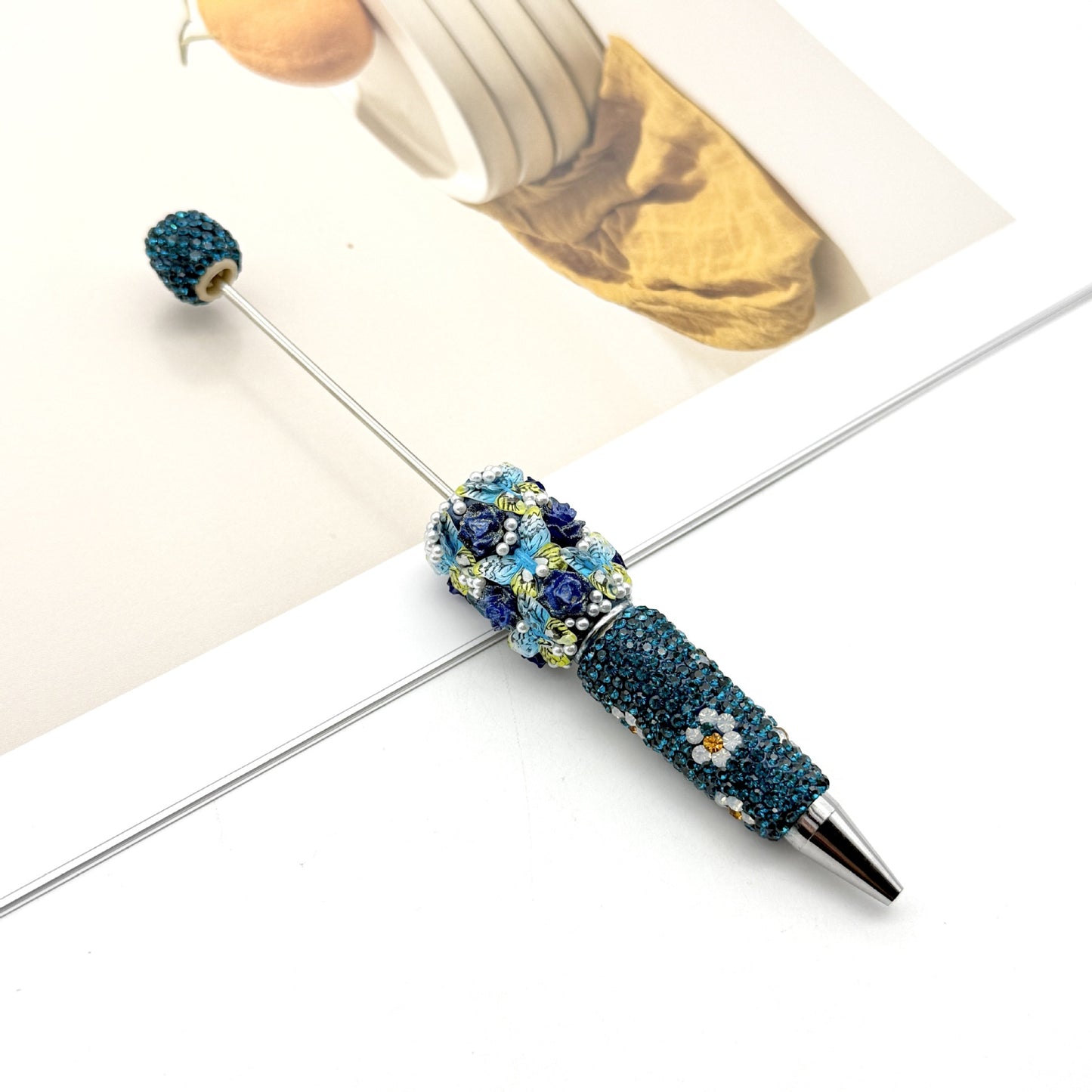 New Butterfly Rose Diamond Multicolor Beaded Pen