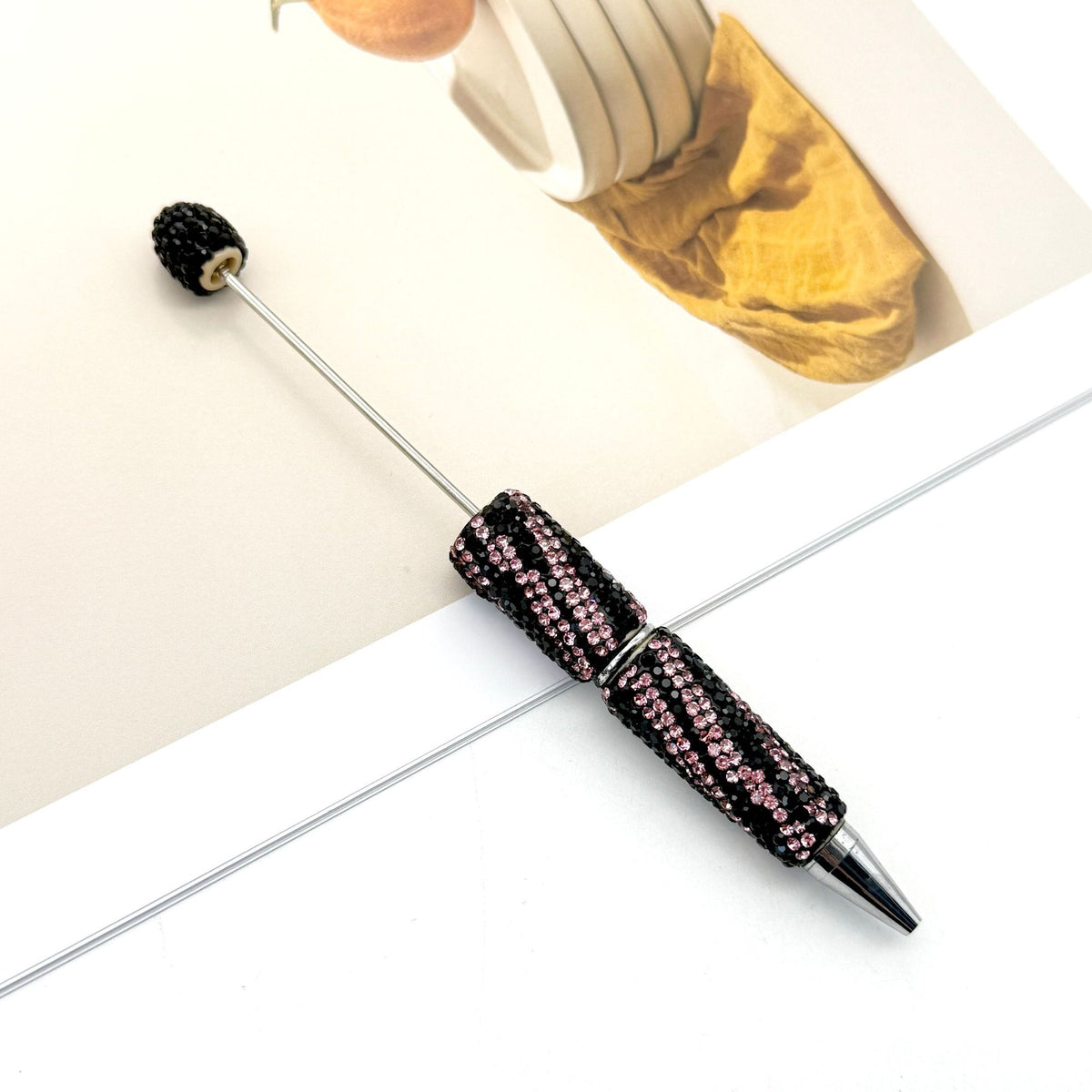Fully Diamond Two-color Twill Ballpoint Pen | DIY Beadable Pen Craft Gift Idea