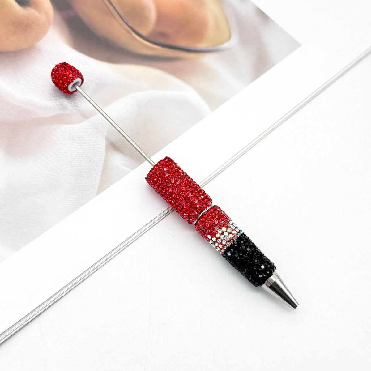 New Three-color Gradient Full-diamond Beaded Pen | DIY Beadable Pen Craft Gift Idea