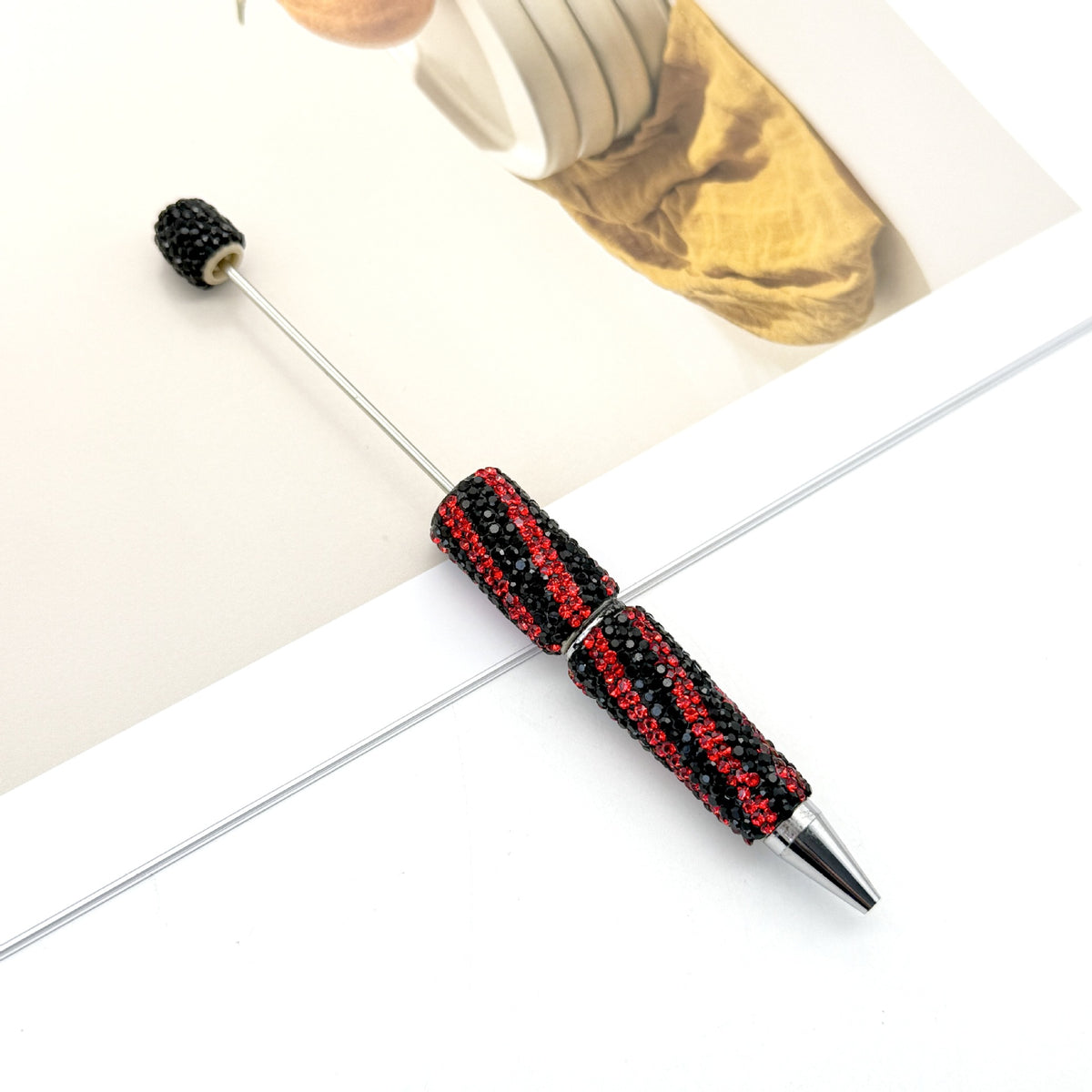 Fully Diamond Two-color Twill Ballpoint Pen | DIY Beadable Pen Craft Gift Idea