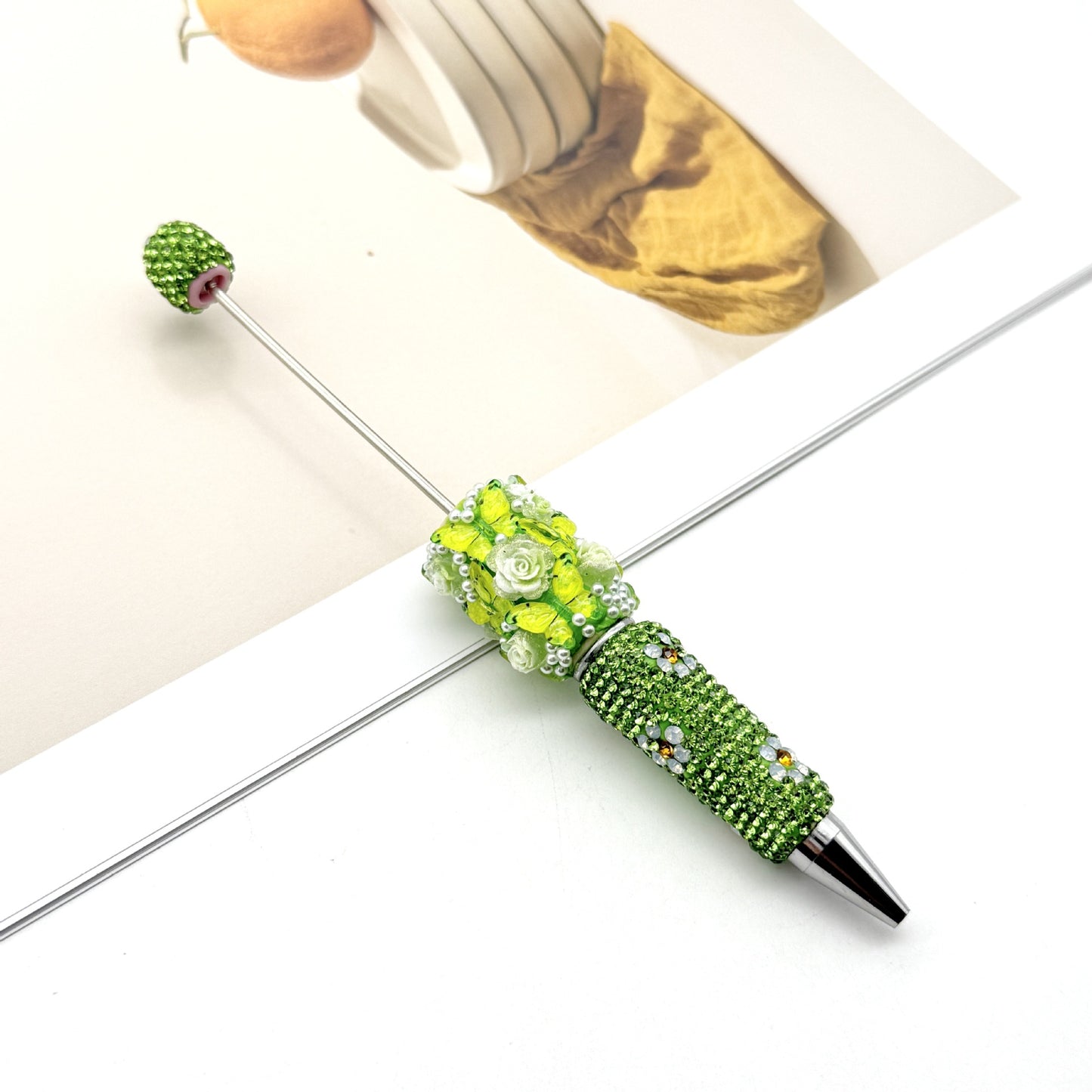 New Butterfly Rose Diamond Multicolor Beaded Pen