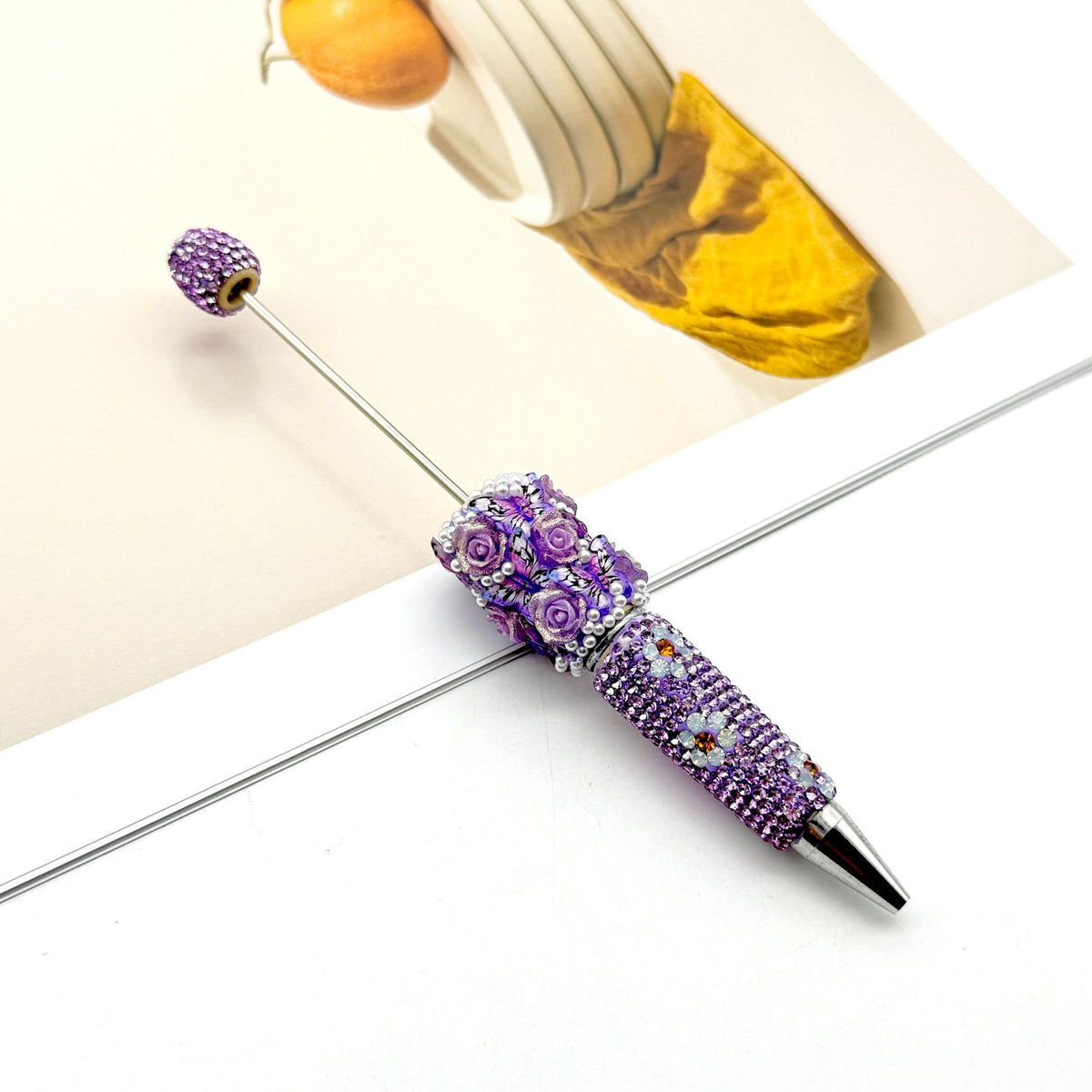 New Butterfly Rose Diamond Multicolor Beaded Pen | DIY Beadable Pen Craft Gift Idea
