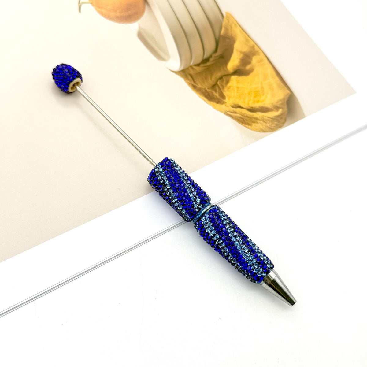 Fully Diamond Two-color Twill Ballpoint Pen | DIY Beadable Pen Craft Gift Idea