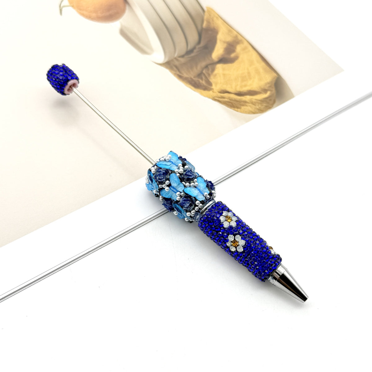 New Butterfly Rose Diamond Multicolor Beaded Pen | DIY Beadable Pen Craft Gift Idea