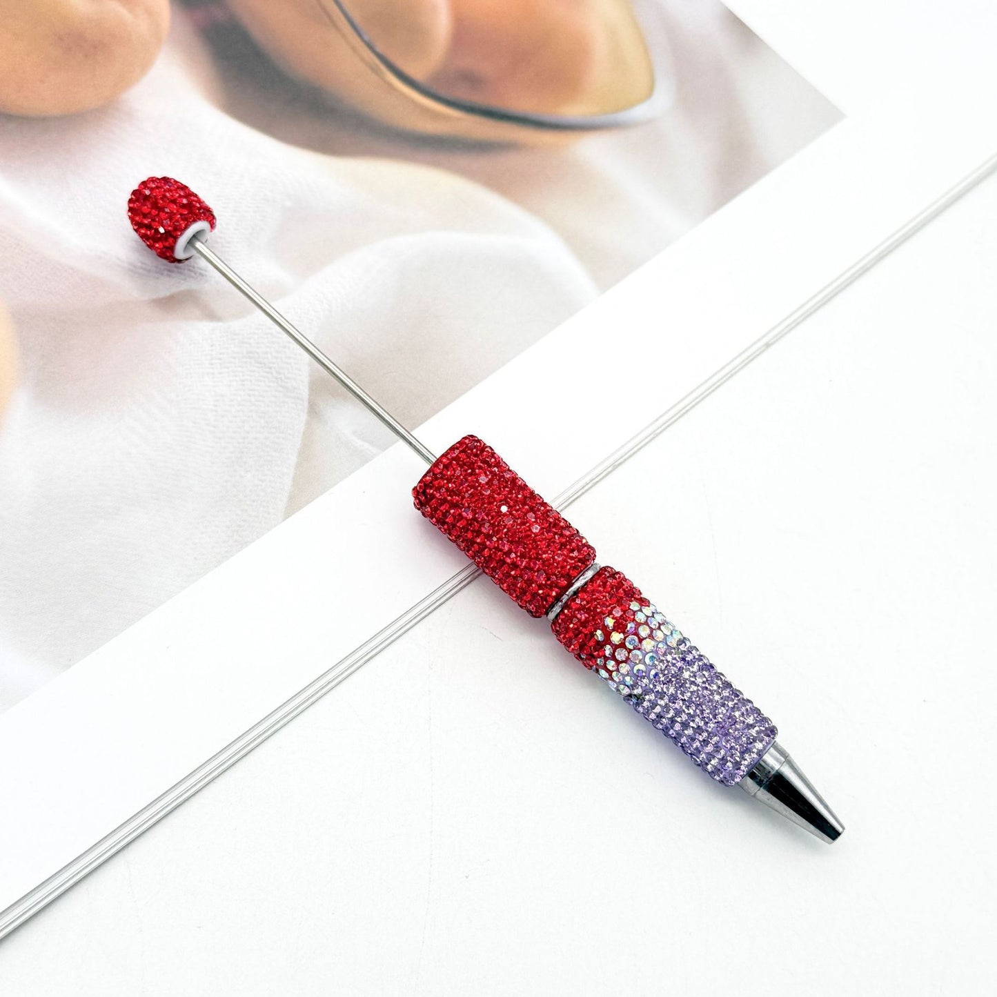 New Three-color Gradient Full-diamond Beaded Pen