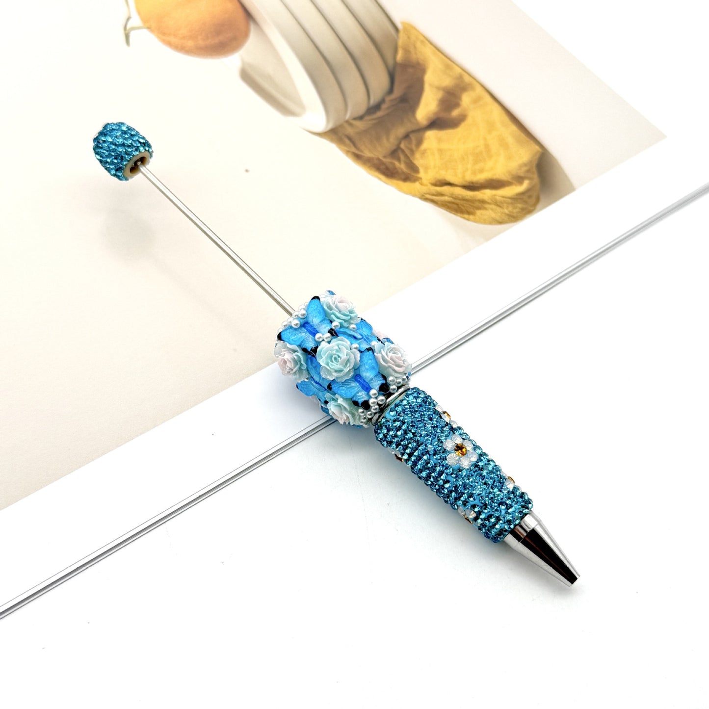 New Butterfly Rose Diamond Multicolor Beaded Pen