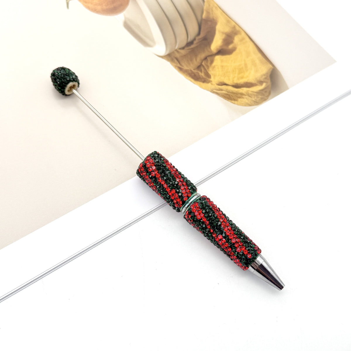 Fully Diamond Two-color Twill Ballpoint Pen | DIY Beadable Pen Craft Gift Idea