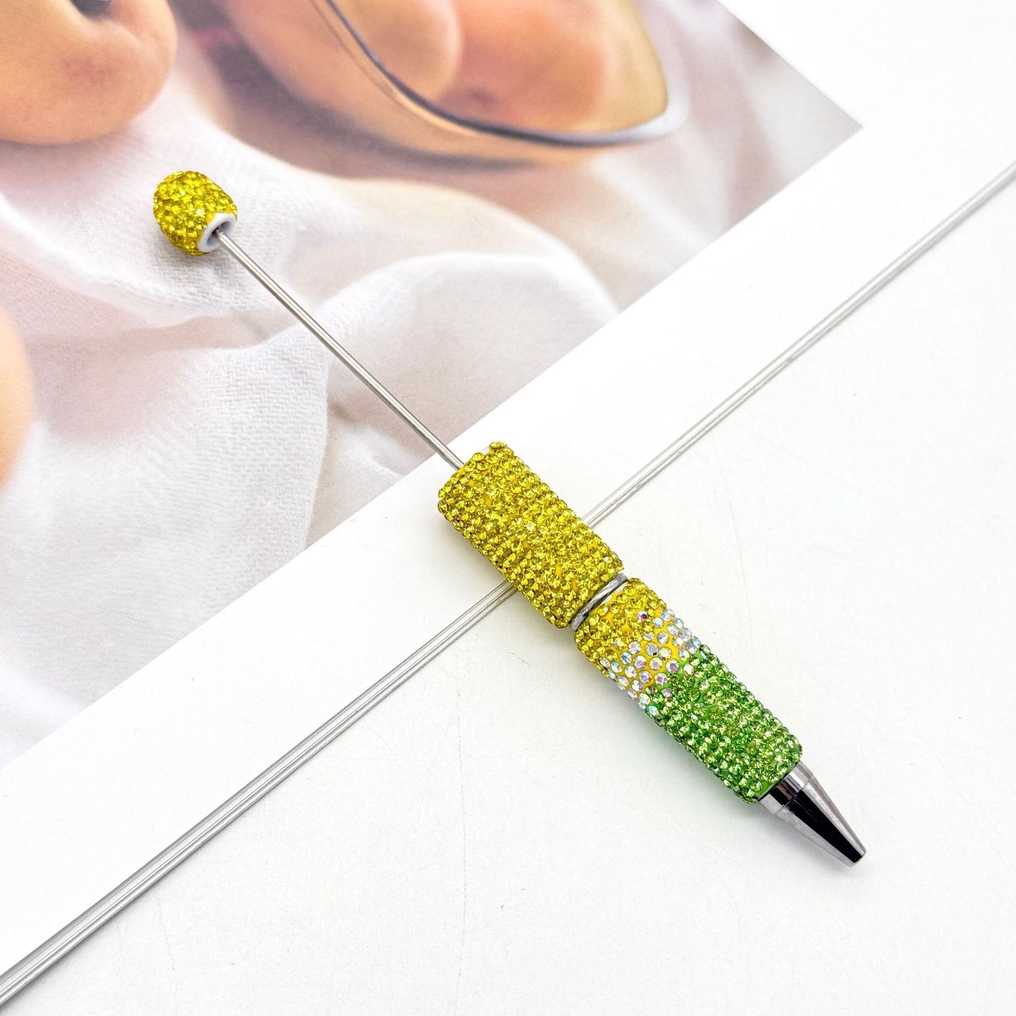 New Three-color Gradient Full-diamond Beaded Pen