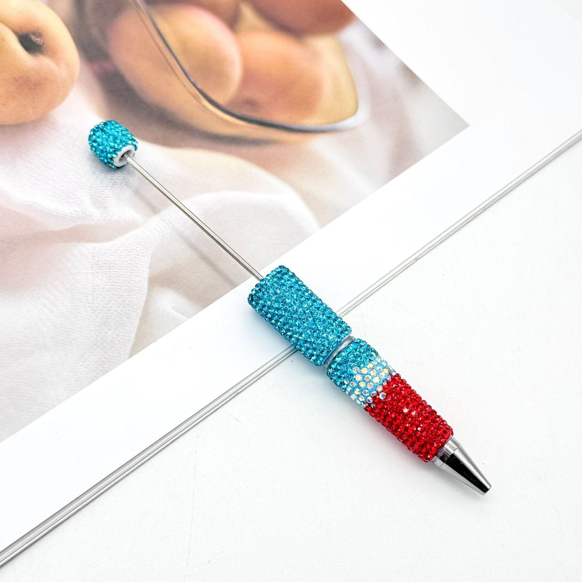 New Three-color Gradient Full-diamond Beaded Pen | DIY Beadable Pen Craft Gift Idea