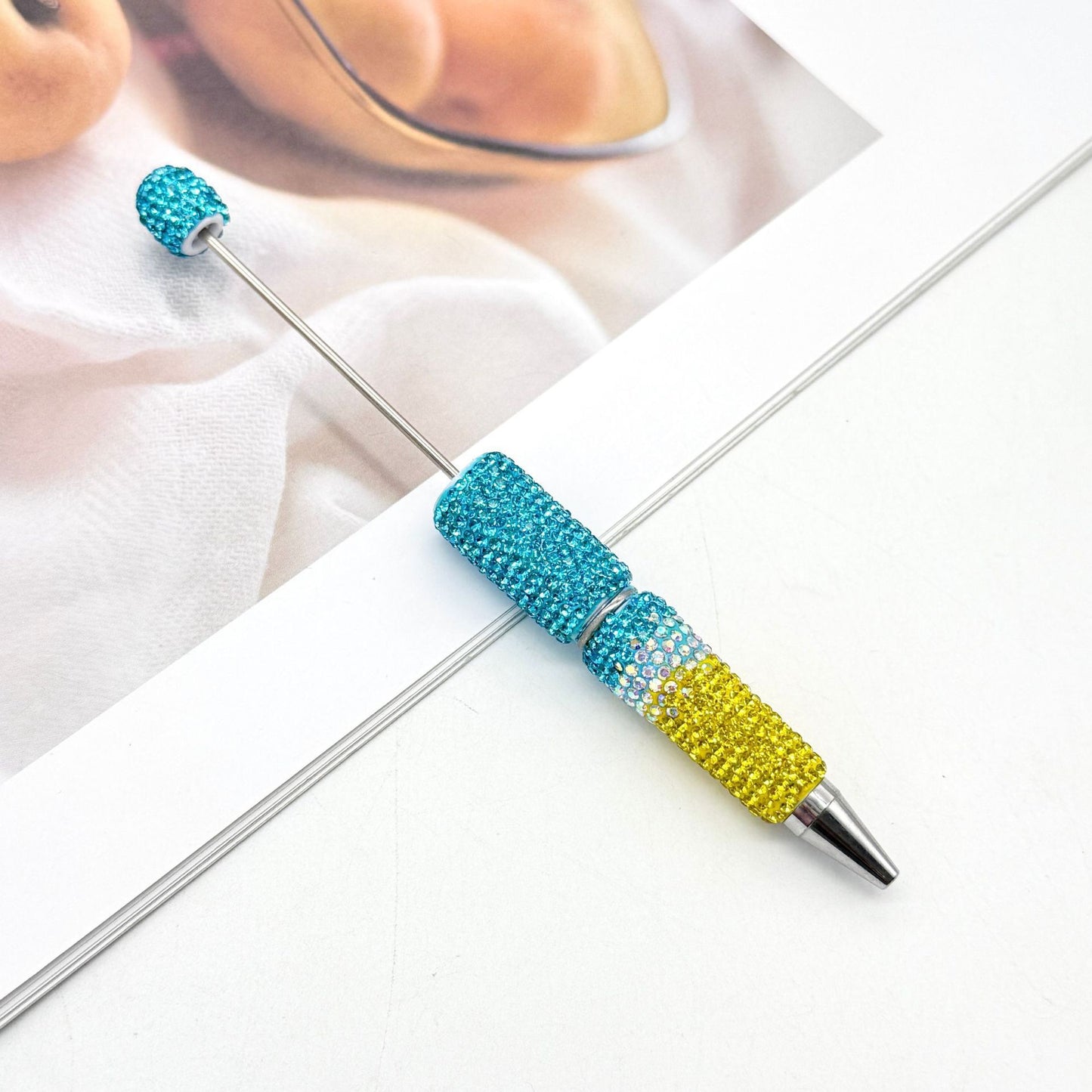 New Three-color Gradient Full-diamond Beaded Pen