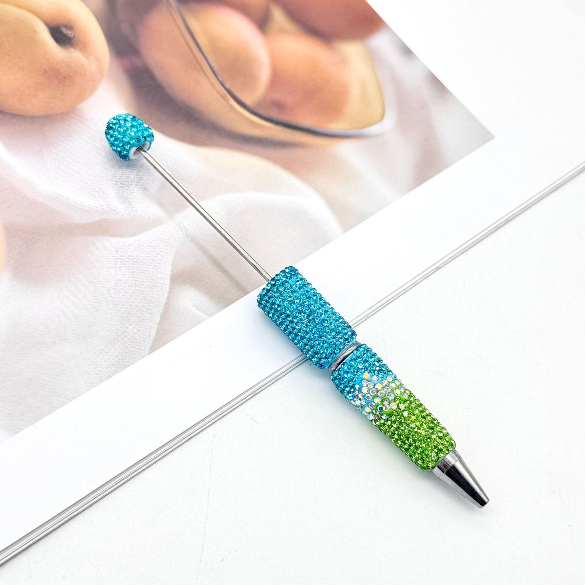 New Three-color Gradient Full-diamond Beaded Pen | DIY Beadable Pen Craft Gift Idea