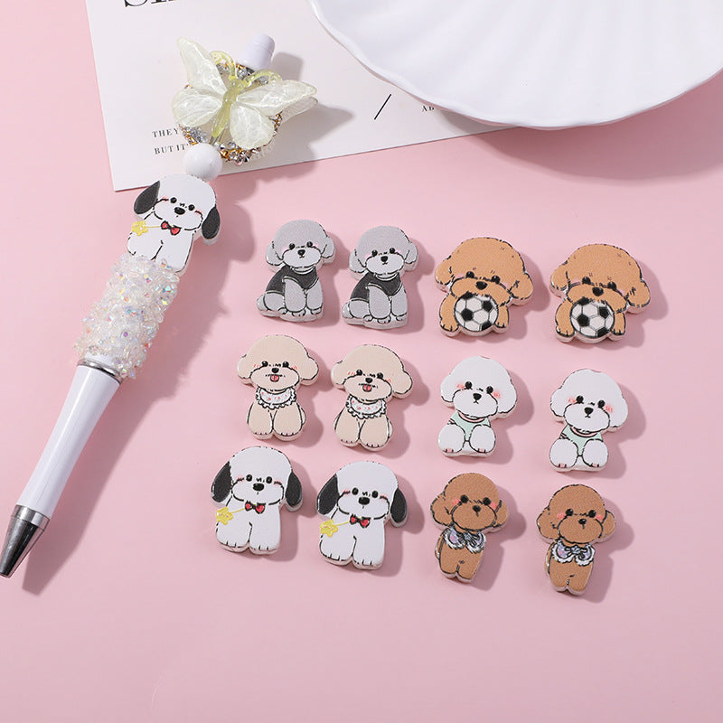 New Cute Dog Acrylic Straight Hole Beads | Acrylic Bead for DIY Bracelet Keychain Jewelry Making