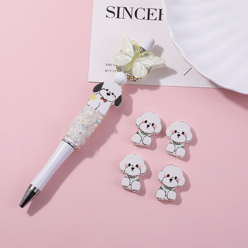 New Cute Dog Acrylic Straight Hole Beads | Acrylic Bead for DIY Bracelet Keychain Jewelry Making