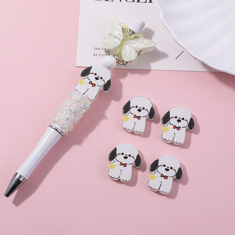 New Cute Dog Acrylic Straight Hole Beads | Acrylic Bead for DIY Bracelet Keychain Jewelry Making