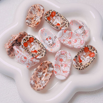 Cartoon Print Cute Bathtub Acrylic Straight Hole Beads | Acrylic Bead for DIY Bracelet Keychain Jewelry Making