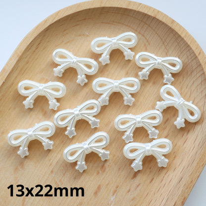 Imitation Pearl, Pearlescent Bow Tie/bow with Straight Beading Holes | Acrylic Bead for DIY Bracelet Keychain Jewelry Making