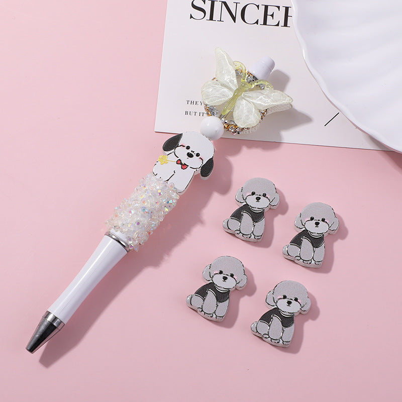 New Cute Dog Acrylic Straight Hole Beads | Acrylic Bead for DIY Bracelet Keychain Jewelry Making