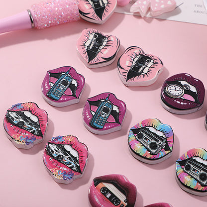 Embossed Cute Lips Acrylic Sheet with Straight Hole Beading | Acrylic Bead for DIY Bracelet Keychain Jewelry Making