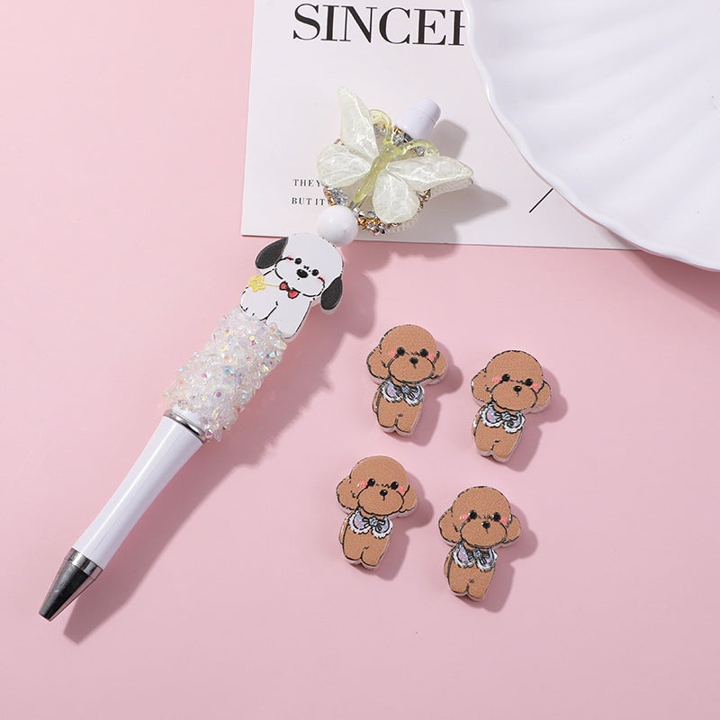New Cute Dog Acrylic Straight Hole Beads | Acrylic Bead for DIY Bracelet Keychain Jewelry Making
