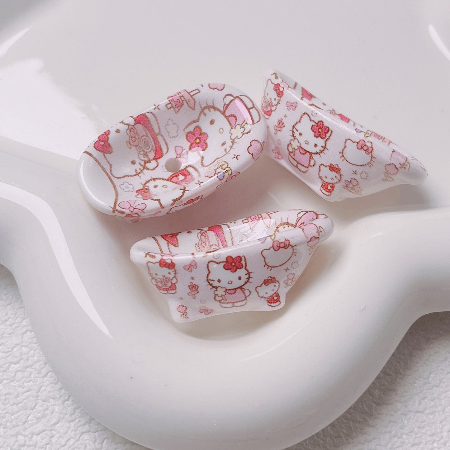 Cartoon Print Cute Bathtub Acrylic Straight Hole Beads | Acrylic Bead for DIY Bracelet Keychain Jewelry Making