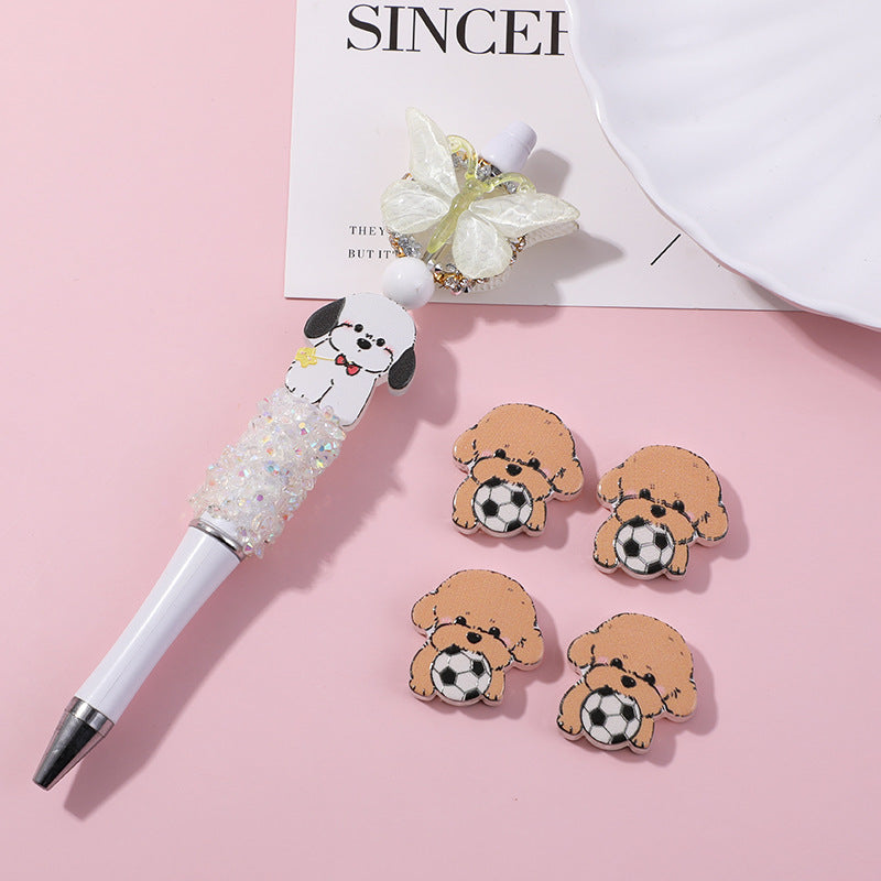 New Cute Dog Acrylic Straight Hole Beads | Acrylic Bead for DIY Bracelet Keychain Jewelry Making