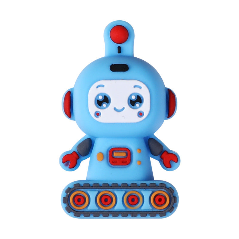 3D Creative Robot Silicone Focus Beads | Silicone Focal Bead for DIY Keychain & Pen Wrap