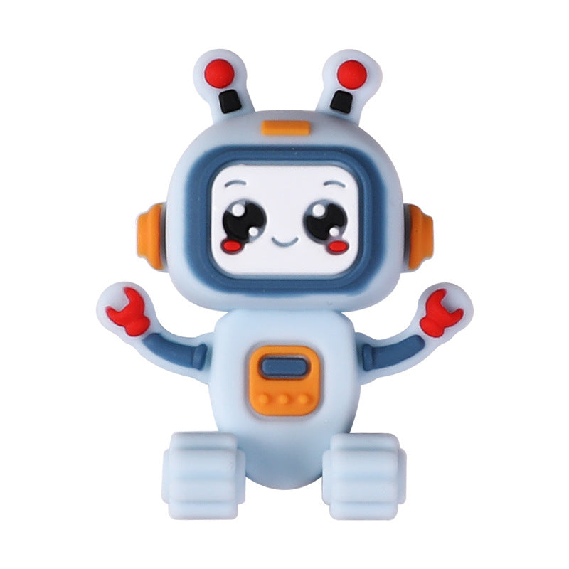 3D Creative Robot Silicone Focus Beads | Silicone Focal Bead for DIY Keychain & Pen Wrap
