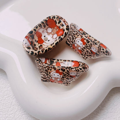 Cartoon Print Cute Bathtub Acrylic Straight Hole Beads | Acrylic Bead for DIY Bracelet Keychain Jewelry Making