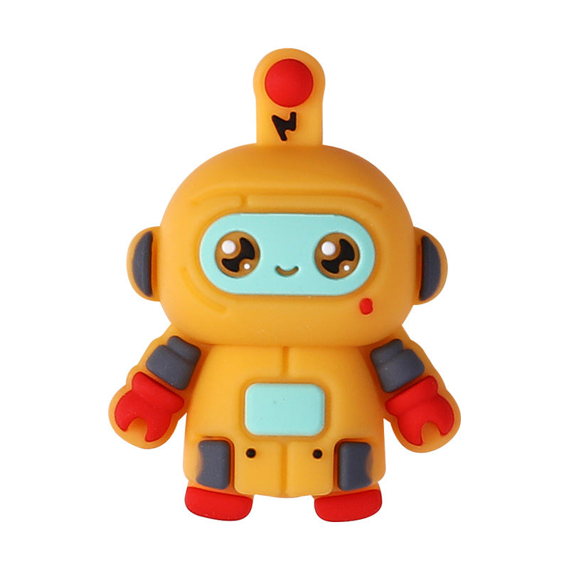 3D Creative Robot Silicone Focus Beads | Silicone Focal Bead for DIY Keychain & Pen Wrap