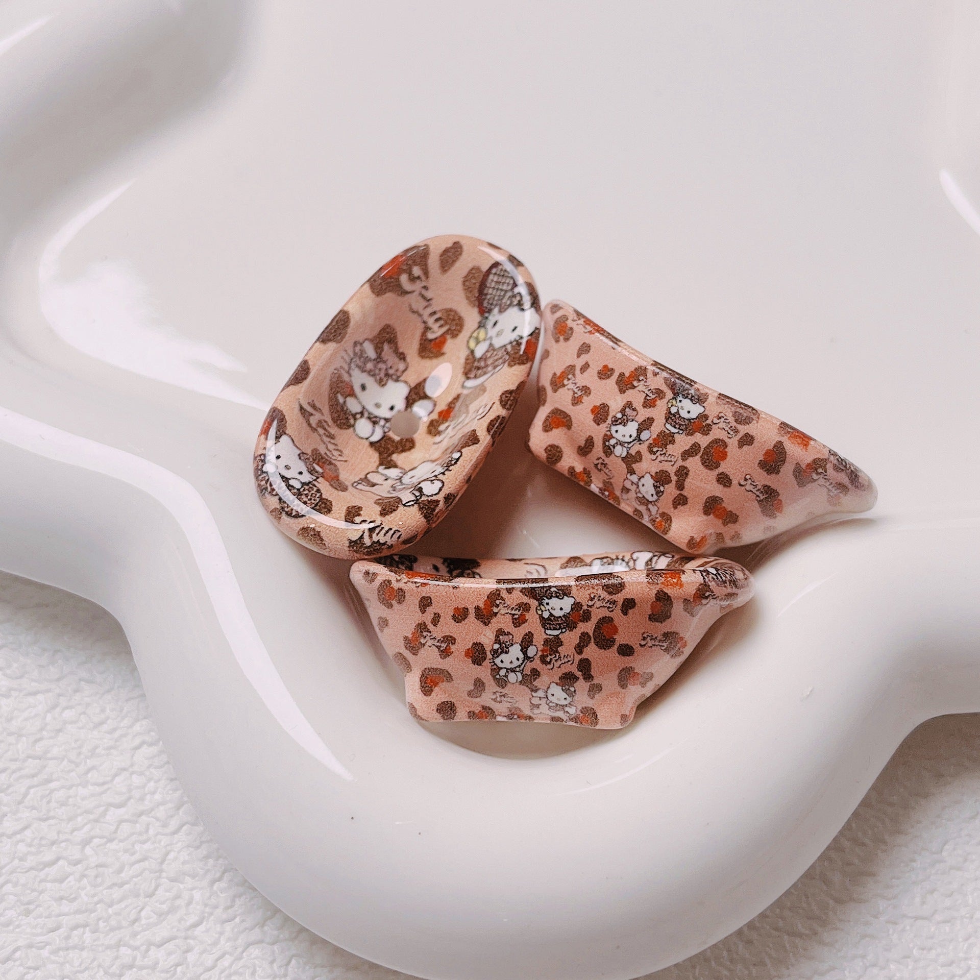Cartoon Print Cute Bathtub Acrylic Straight Hole Beads | Acrylic Bead for DIY Bracelet Keychain Jewelry Making