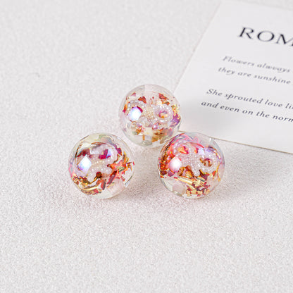 16mm Gold Foil Bow Acrylic Straight Hole Beaded