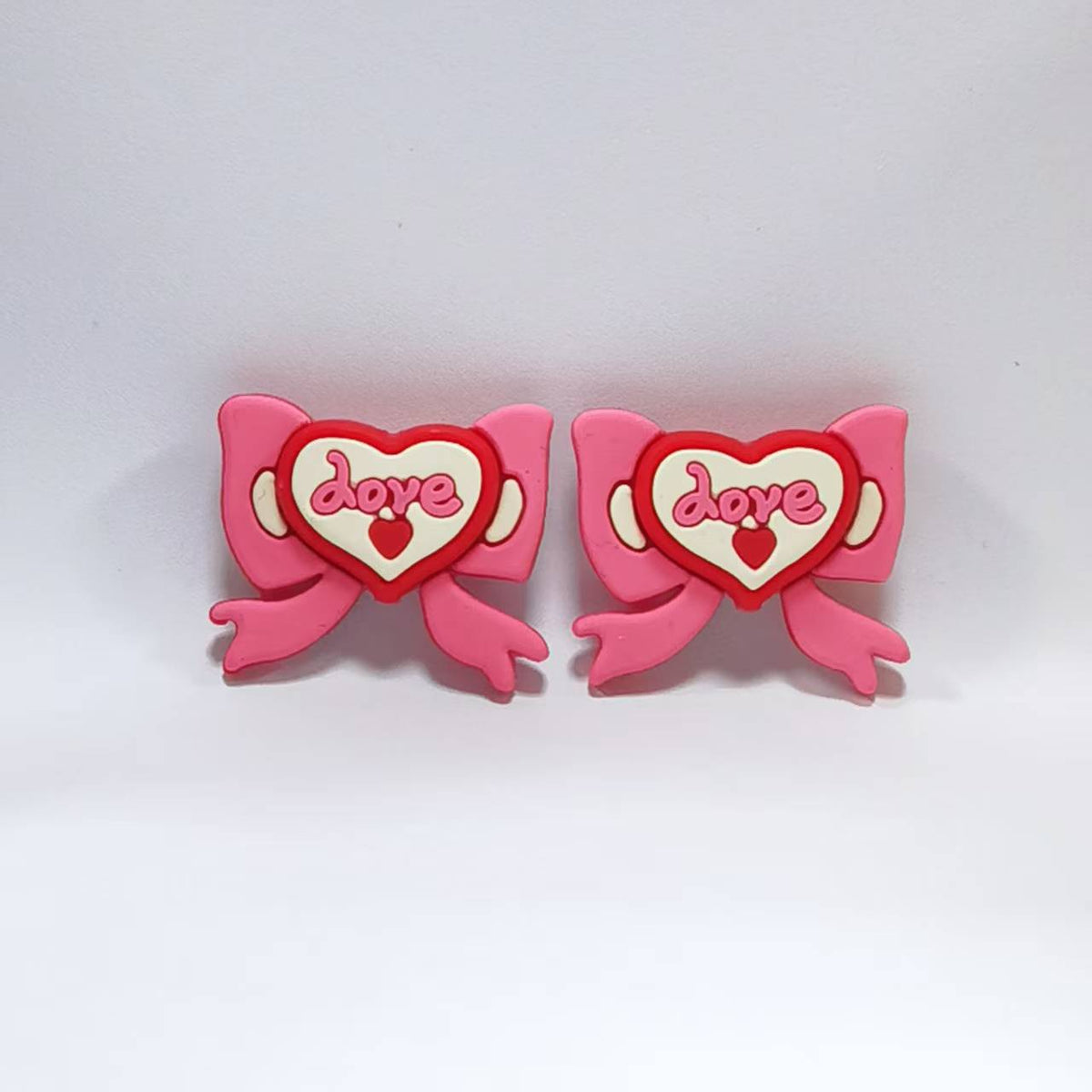Valentine's Day Romantic Heart Bow Silicone Beaded String | Silicone Focal Bead for DIY Keychain & Pen Wrap
